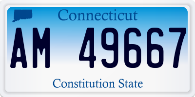 CT license plate AM49667
