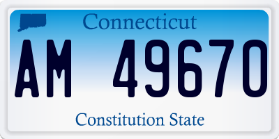 CT license plate AM49670