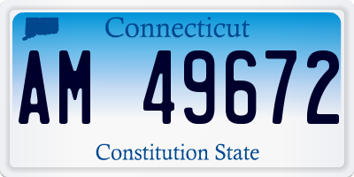 CT license plate AM49672
