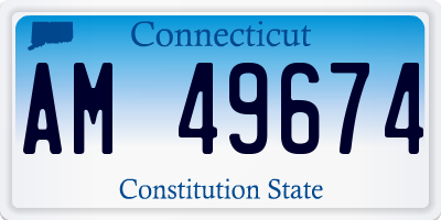 CT license plate AM49674