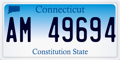 CT license plate AM49694