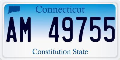 CT license plate AM49755