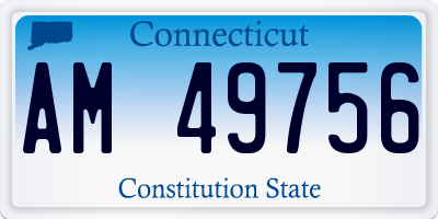 CT license plate AM49756