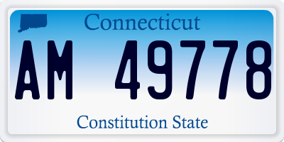 CT license plate AM49778