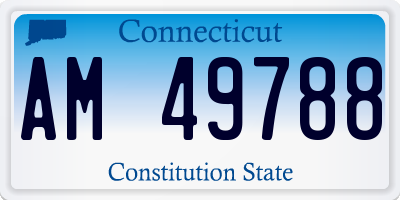 CT license plate AM49788