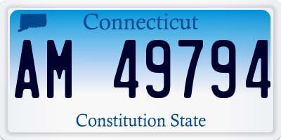 CT license plate AM49794