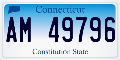 CT license plate AM49796