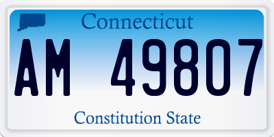 CT license plate AM49807