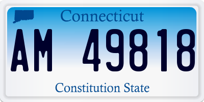 CT license plate AM49818