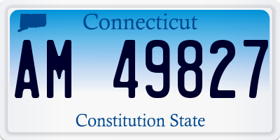 CT license plate AM49827
