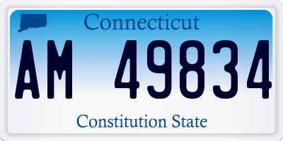 CT license plate AM49834