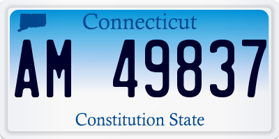 CT license plate AM49837