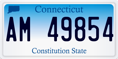 CT license plate AM49854