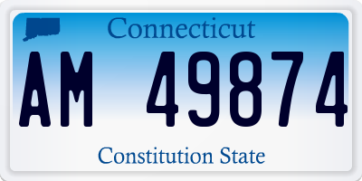 CT license plate AM49874