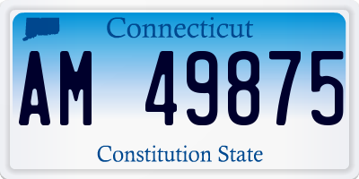 CT license plate AM49875