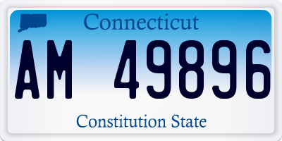 CT license plate AM49896