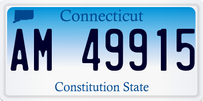 CT license plate AM49915