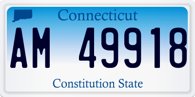 CT license plate AM49918