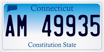 CT license plate AM49935