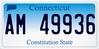 CT license plate AM49936