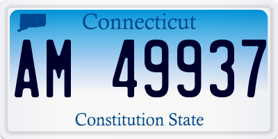 CT license plate AM49937