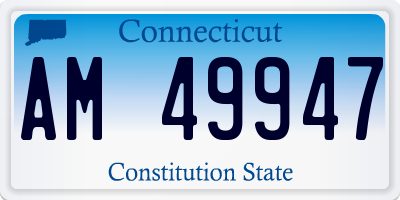 CT license plate AM49947