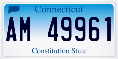 CT license plate AM49961