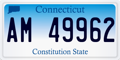 CT license plate AM49962