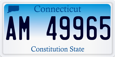 CT license plate AM49965