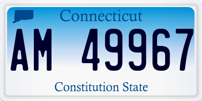 CT license plate AM49967