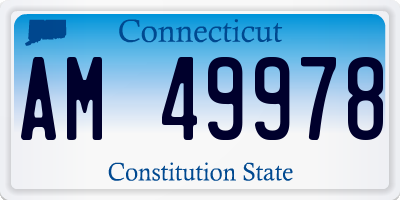 CT license plate AM49978