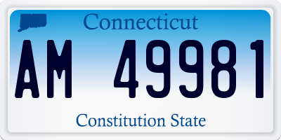 CT license plate AM49981