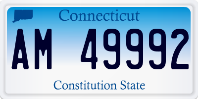 CT license plate AM49992