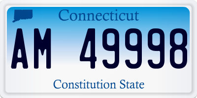 CT license plate AM49998