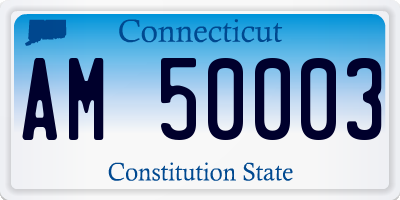 CT license plate AM50003