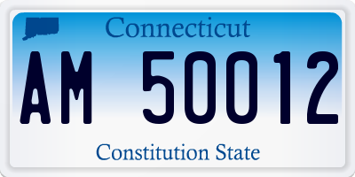 CT license plate AM50012
