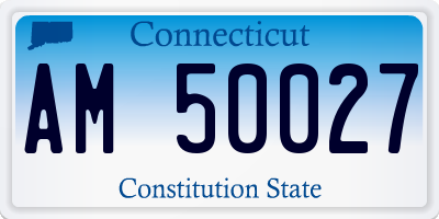 CT license plate AM50027