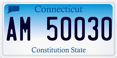 CT license plate AM50030