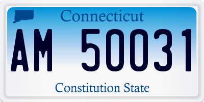 CT license plate AM50031