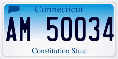 CT license plate AM50034