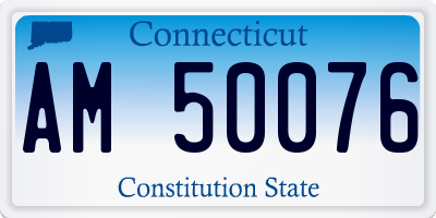 CT license plate AM50076