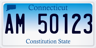 CT license plate AM50123