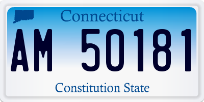 CT license plate AM50181
