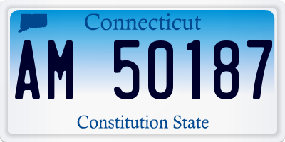 CT license plate AM50187