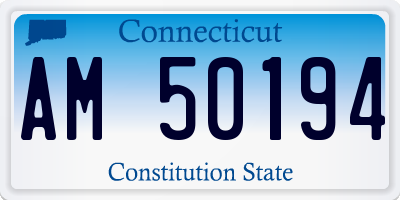 CT license plate AM50194
