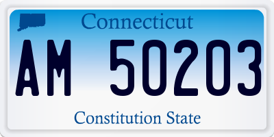 CT license plate AM50203