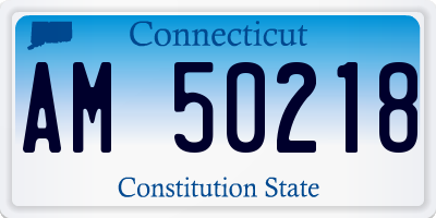 CT license plate AM50218