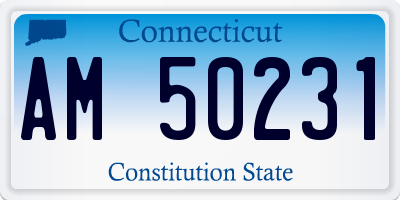CT license plate AM50231