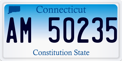 CT license plate AM50235