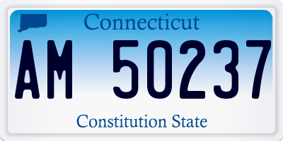 CT license plate AM50237